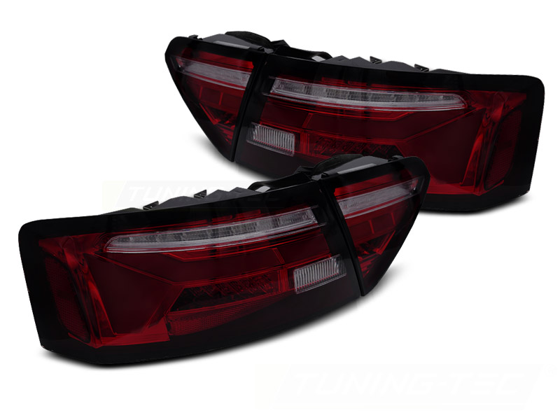 Faros/ Pilotos traseros de LEDs con intermitente secuencial dinamico Audi A5 11-16 rojos ahumados