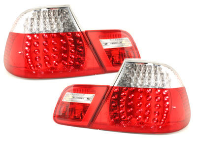 Focos Faros traseros LED BMW E46 Coupe 98-02 rojo/cristal 4 piez
