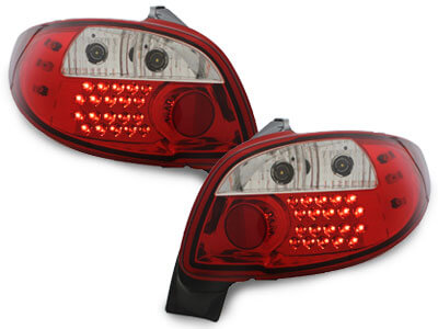 Focos Faros traseros LED Peugeot 206 98-09 rojo/cristal