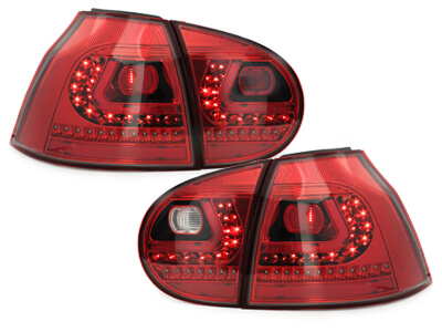 LITEC Focos Faros traseros LED VW Golf V 03-09 rojo/cristal