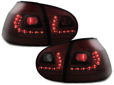 LITEC Focos Faros traseros LED VW Golf V 03-09 rojo/ahumado