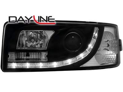 Focos delanteros luz diurna DAYLINE para VW T4 90-03 negros