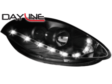 Focos delanteros Dayline Luz diurna de LEDs Fiat Bravo 07- negros
