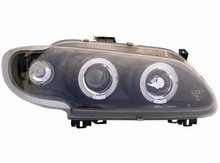 Focos delanteros angel eyes negros para Renault Megane 96-99