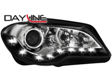 Focos delanteros luz diurna LEDS Dayline VW Touran negros