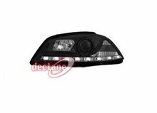 Focos negros con luz diurna de LEDs look Audi para Seat Ibiza 6L