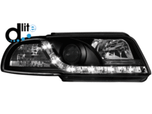 Focos delanteros luz diurna LEDS Dayline Audi A4 B5 95-98 negros R87