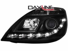 Focos delanteros luz diurna DAYLINE para Ford Fiesta 02-05 negros