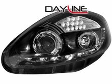 Focos delanteros luz diurna DAYLINE para Fiat Grande Punto 05+ negros