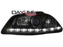 Focos delanteros luz diurna DAYLINE para Seat Ibiza 6L 03-08 negros