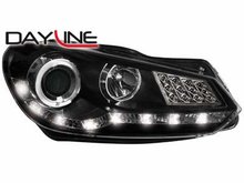 Focos delanteros luz diurna DAYLINE para VW Golf VI 08+ TFL-Optik negros