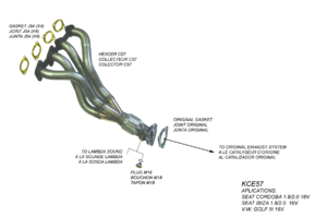 Kit Colectores de Escape para VOLKSWAGEN PASSAT 2.0I 16V