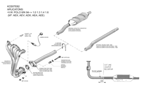 Kit Colectores de Escape para VOLKSWAGEN POLO 1.4I 8V Motor AEX 95-9