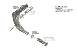 Kit Colectores de Escape para CITROEN SAXO 1.6i 16V 120CV 97-200