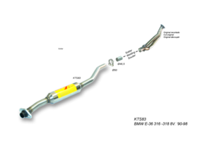 Supresor de catalizador para BMW 316I E-36 BERLINA 8V 100CV 90-9