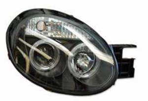 Focos delanteros Angel Eyes negros Chrysler Neon 00-