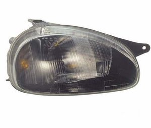 Focos delanteros negros cristal look para Opel Corsa B