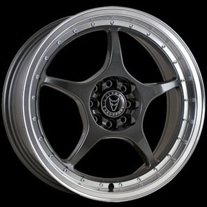 Kit 4 llantas Wolfrace Eurosport Alloy Wheels OLYMPIC Gun metal/ polished lip 7.0 x 17