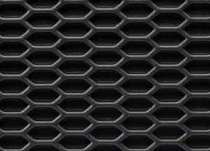 Rejilla ABS negra Hexagonal panel de abeja cerrada 98x24cm