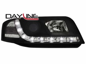 Focos delanteros luz diurna DAYLINE para AUDI A6 4B 01-04 negros