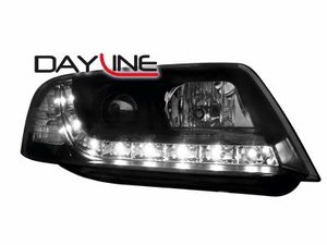 Focos delanteros luz diurna DAYLINE para AUDI A6 4B 97-01 negros