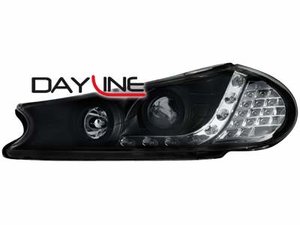 Focos delanteros luz diurna DAYLINE para Ford Mondeo 96-00 negros