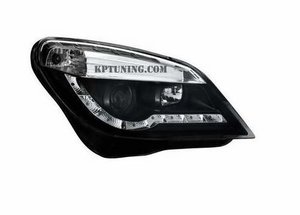 Focos delanteros luz diurna negros de LEDs Opel Astra H