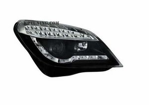 Focos delanteros luz diurna negros de LEDs Opel Astra H