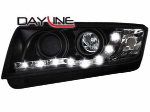 Focos delanteros luz diurna DAYLINE para Skoda Fabia 99-07 negros