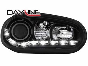 Focos delanteros luz diurna DAYLINE para VW Golf IV 97-06 negros